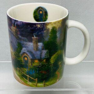 Thomas Kinkade "A New Day Dawning" 16oz Ceramic Mug Scenic Cottage Design